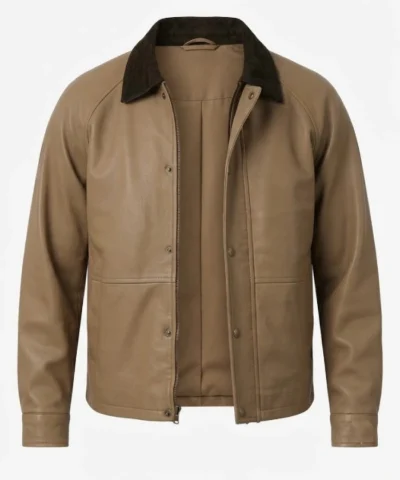 Mens Beige Barn Jacket with Raglan Sleeves