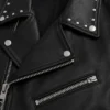 Shop Mens Black Studded Collar Biker Leather Jacket