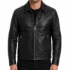 Mens Black Studded Leather Jacket