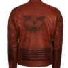 Mens Brown Killing Joke Real Leather Biker Jacket
