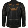 Mens Cafe Racer Joker Suicide Squad Black Leather Jacket