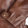 Mens Cognac Brown Quilted Biker Leather Jacket