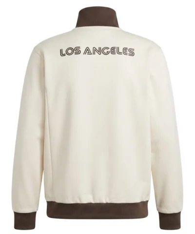 Mens LAFC Adidas Originals Tan Anthem Full Zip Beige Jacket