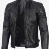Mens Leather Black Biker Style Jacket