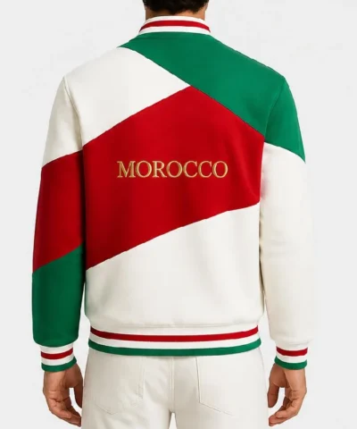 Mens Morocco World Cup Rib Collar Colorblock Jacket