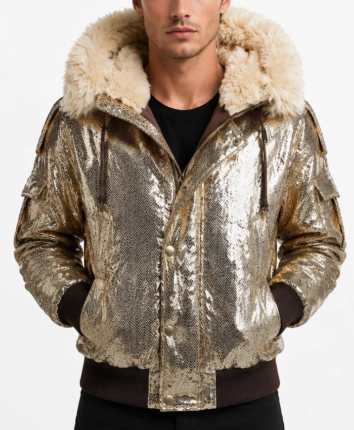 Mens My Lottery Dream Home S19 David Bromstad Puffer Bomber Jacket Front