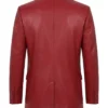 Mens Notch Lapel 2 Buttons Red Lambskin Blazer
