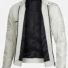 Mens Off White Style Biker Leather Jacket