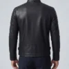 Mens Real Leather Biker Style Jacket