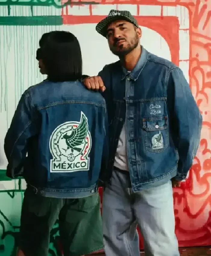 Mexico Football Type II Blue Denim Jacket For Men and Women