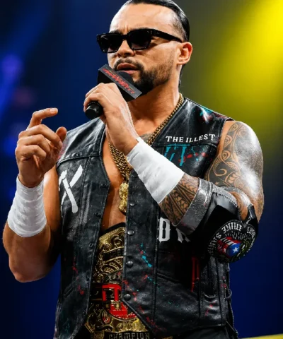 Mike Santana TNA Rebellion 2026 Leather Vest