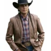 Mo TV Series Marshals 2026 Mo Brings Plenty Brown Leather Blazer