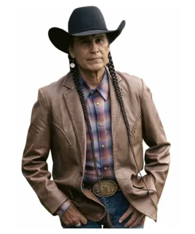 Mo TV Series Marshals 2026 Mo Brings Plenty Brown Leather Blazer