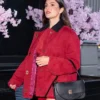 Monica Barbaro One Night Only Photocall Red Jacket