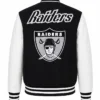 NFL American Football Team Las Vegas Raiders Pro Black And White Varsity Jacket On Sale