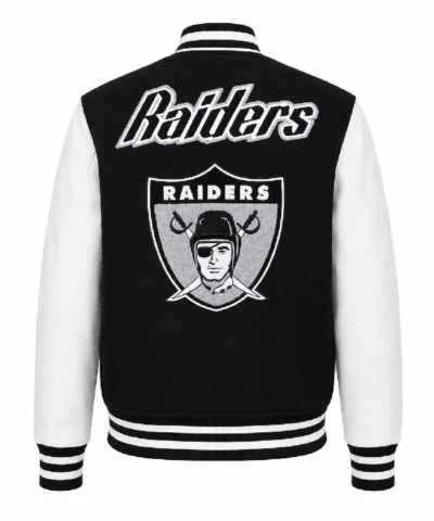 NFL American Football Team Las Vegas Raiders Pro Black And White Varsity Jacket On Sale