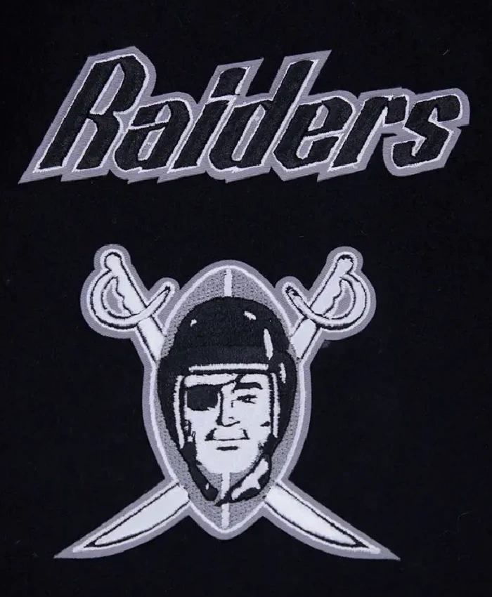 NFL American Football Team Las Vegas Raiders Pro Black And White Varsity Jacket