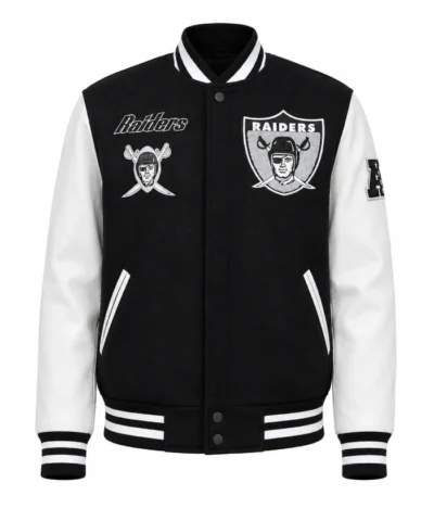 NFL American Football Team Las Vegas Raiders Pro White Varsity Jacket