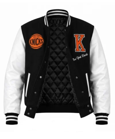 Alternative view of Ny Knicks Black And Off White Varsity Jacket