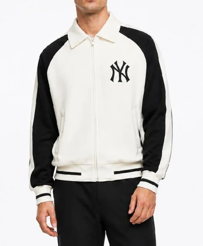 NY Yankees Blocking Black and White Varsity Jacket For Men and Women
