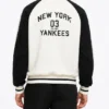 NY Yankees Blocking Black and White Wool Varsity Jacket For Men