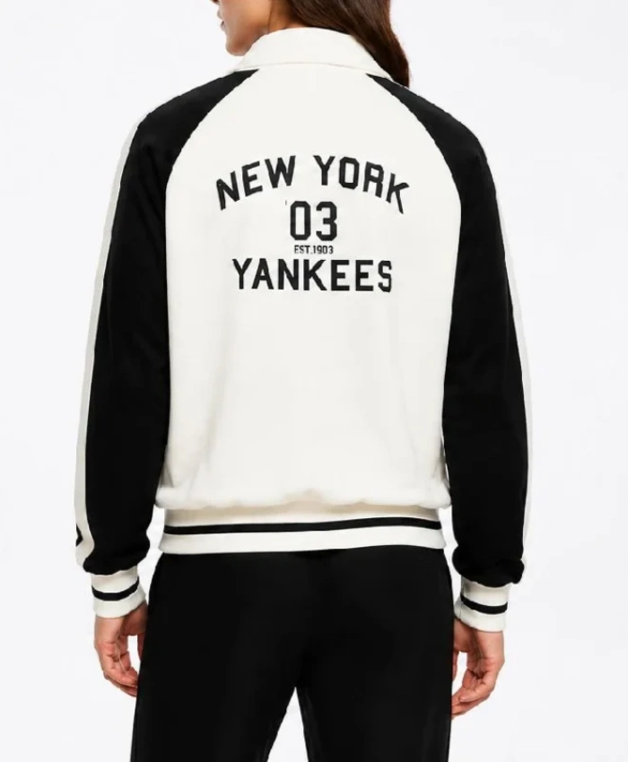 NY Yankees Blocking Black and White Wool Varsity Jacket For Men and Women