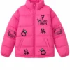 NeAriana Grande 7 Rings Pink Puffer Jacket