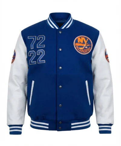 New York Islanders 50th Anniversary Leather Varsity Jacket