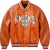 New York Knicks Chrome Hearts Orange Varsity Jacket