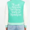 New York or Nowhere Liberty Motto Varsity Jacket Back