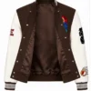 North America World Cup Brown Leather Varsity Jacket