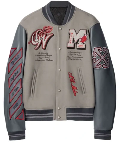 OFF White X Ac Milan European Football Heritage Wool Varsity Jacket