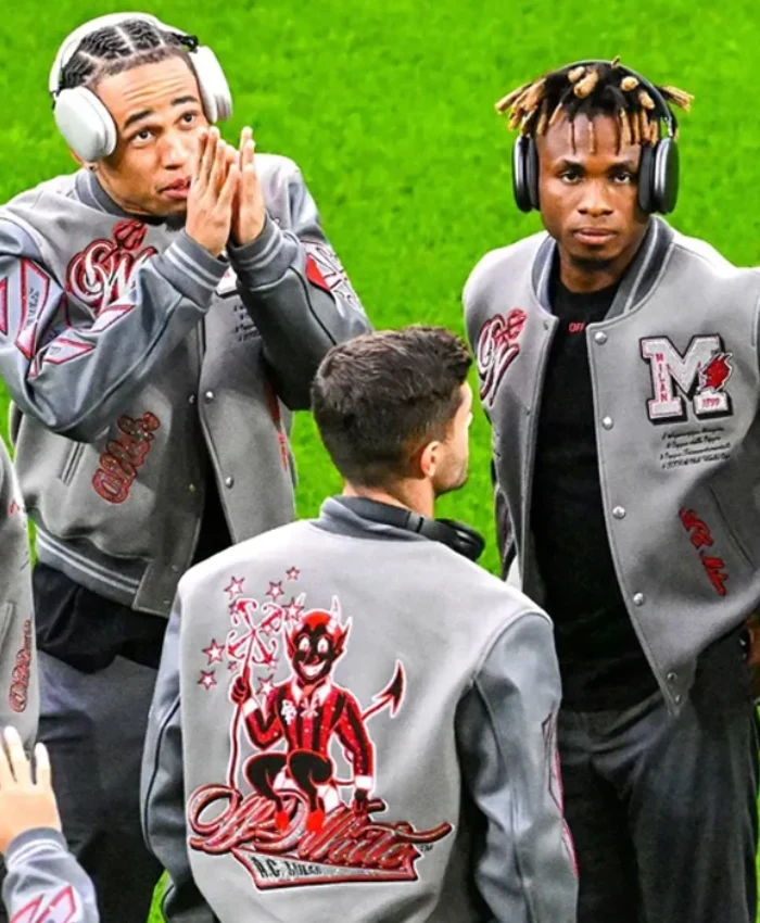 OFF White X Ac Milan European Football Heritage Wool Varsity Jacket On Sale
