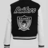 Oakland Raiders Retro Black Leather Bomber Varsity Jacket