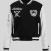 Oakland Raiders Retro Black Wool with Leather Bomber Varsity Jacket