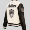 Oakland Raiders Retro Cream Wool with Leather Varsity Jacket