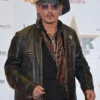 Order Johnny Depp Distressed Black Cafe Racer Leather Jacket 
