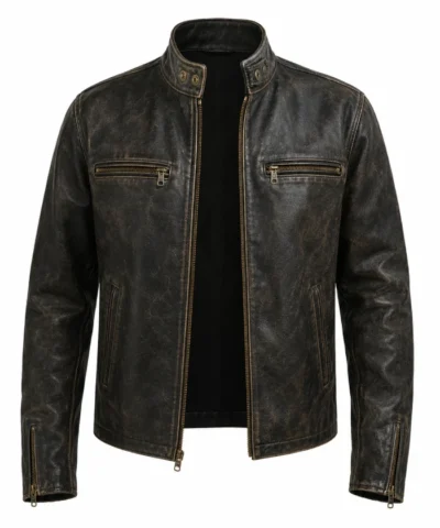 Johnny Depp Distressed Leather Jacket