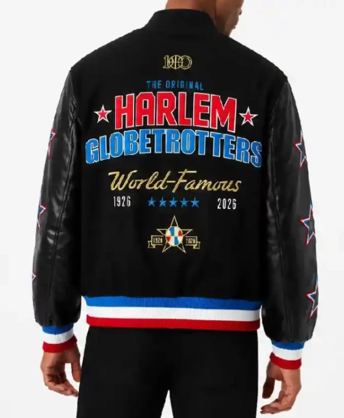 Original Harlem Globetrotters World Famous 100 Anniversary Black Wool Jacket