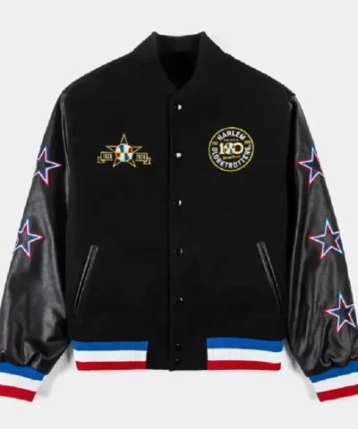 Original Harlem Globetrotters World Famous 100 Anniversary Black Wool Varsity Jacket