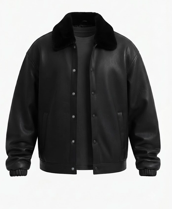 PFW 2026 Romeo Beckham Black Leather Jacket Sale