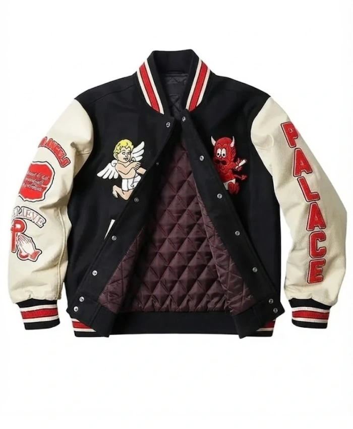 Palace Fallen Angels Off White Varsity Jacket Sale