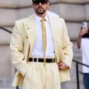 Paris Fashion Week 2026 Bad Bunny Double Breasted Pastel Yellow Suit