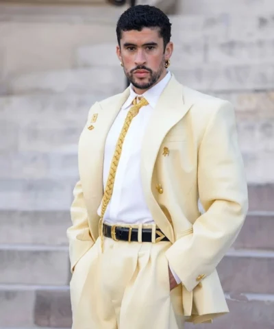 Paris Fashion Week 2026 Bad Bunny Double Breasted Suit