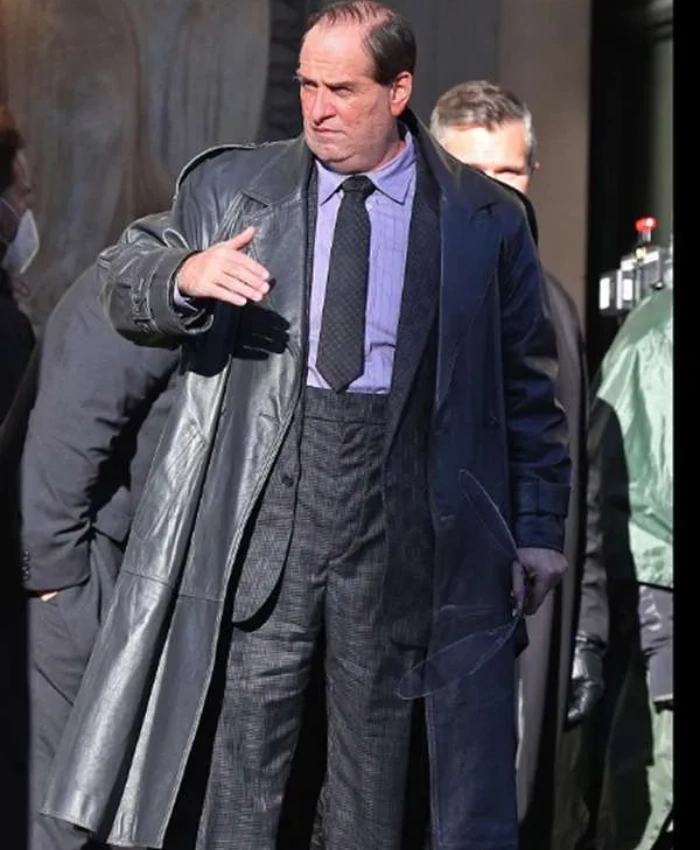 Penguin The Batman Colin Farrell Black Leather Coat