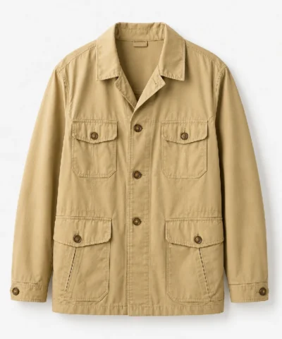 Peter Schneider Jay Kelly Jim Broadbent Beige Cotton Jacket