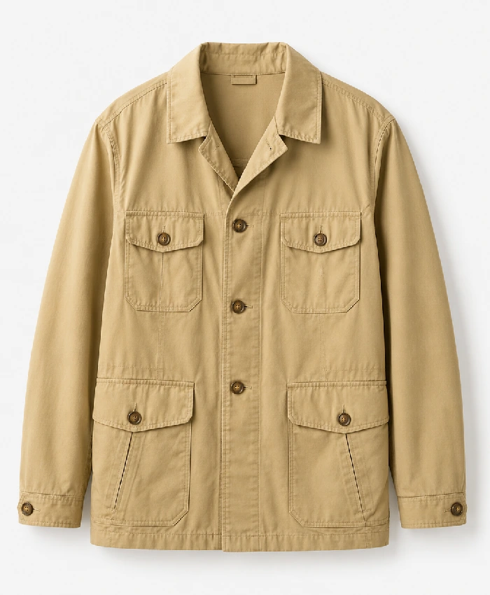 Peter Schneider Jay Kelly Jim Broadbent Beige Cotton Jacket