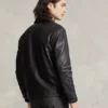 Polo Ralph Lauren Bison Brown and Polo Black Leather Jacket For Sale Men And Women