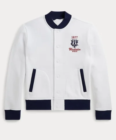Polo Ralph Lauren x Wimbledon Championships 2026 White Fleece Baseball Jacket 