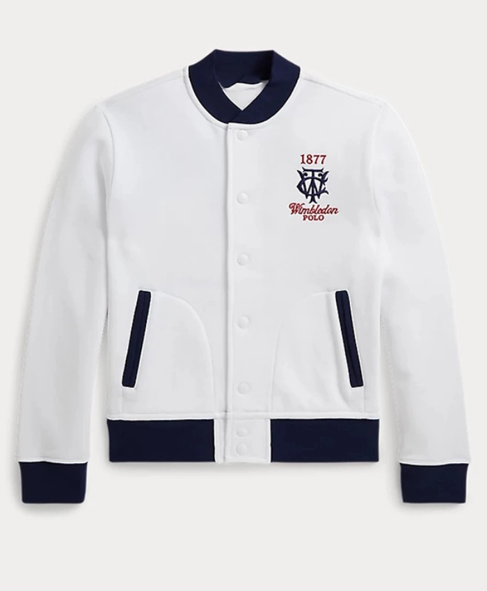 Polo Ralph Lauren x Wimbledon Championships 2026 White Fleece Baseball Jacket
